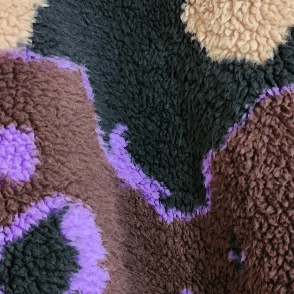 Plus Size BP High Pile Fleece Sweatshirt in Black-Brown-Purple Pressed Floral - Picture 10 of 10